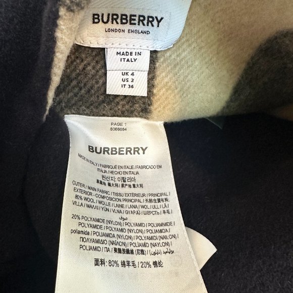 Burberry Tisbury Reversible House Check/ Navy Wool Blend Coat - Picture 9 of 10